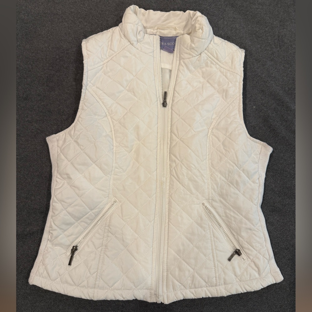 Laura Scott Cream Quilted Vest